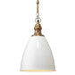 Lucy 11 Inch Pendant Chandelier Lacquer Steel Smooth Dome Shade White By Casagear Home BM285711