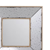 Joe 12 Inch Square Wall Mirror 3 Dimensional Speckled Off White and Brown By Casagear Home BM285884