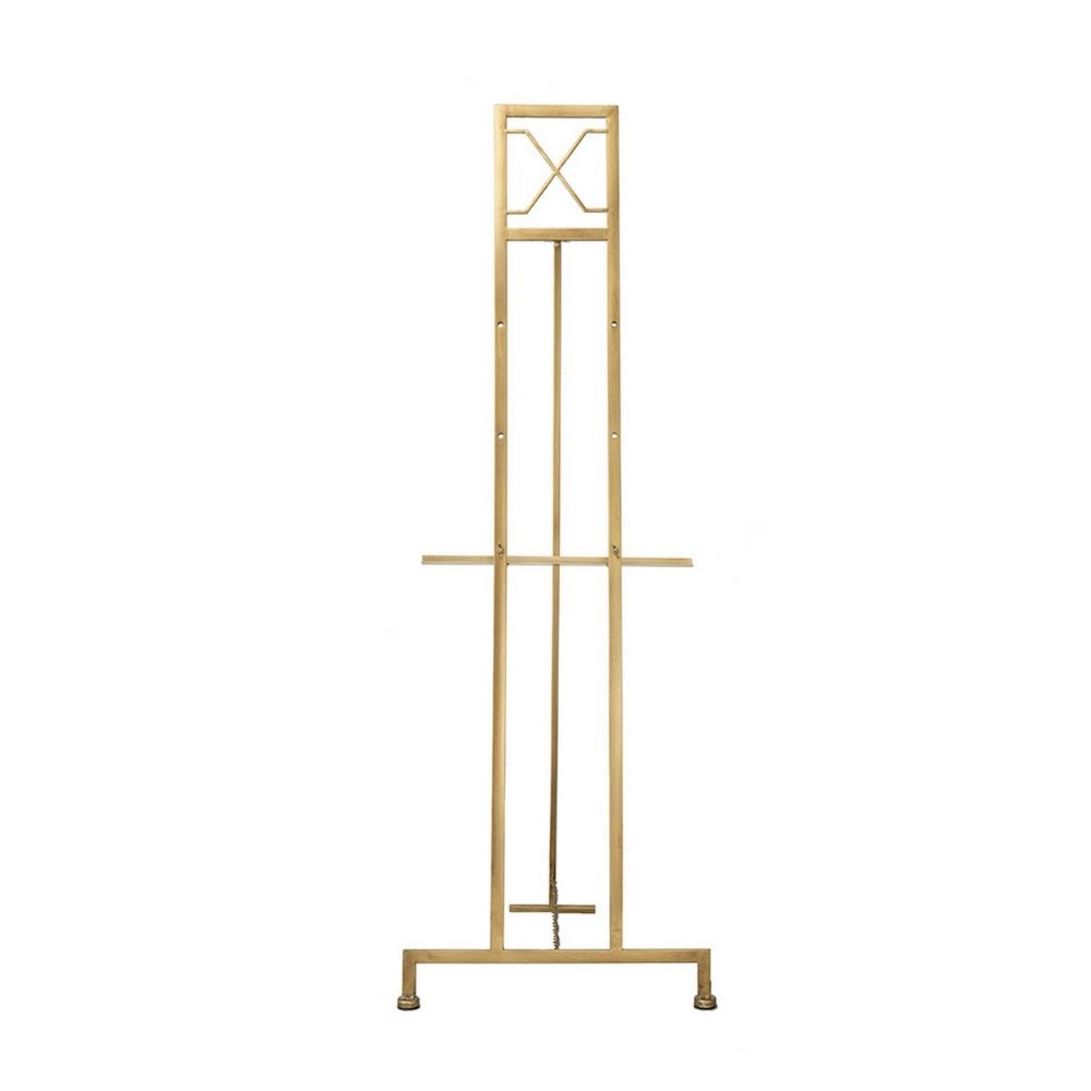 57 Inch Easel Stand Gold Iron Frame Free Standing for an Artists Touch By Casagear Home BM285911