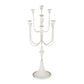 30 Inch Classic 11 Light Candelabra, Curved Arms, White Iron Frame By Casagear Home