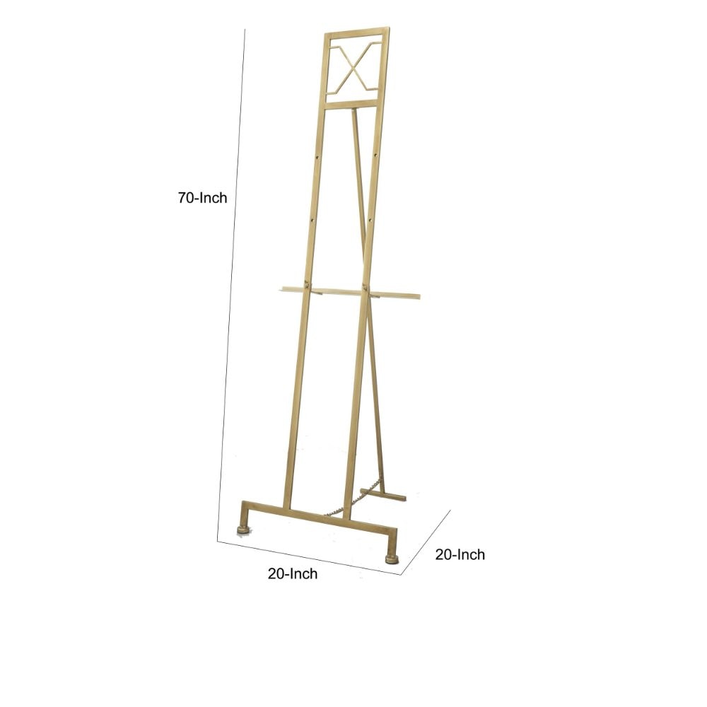 70 Inch Easel Stand Gold Iron Frame Free Standing Large By Casagear Home BM285934