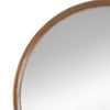 Roe 32 Inch Wall Mounted Round Mirror Modern Brown Pine Wood Frame By Casagear Home BM285936