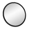 Emu 32 Inch Modern Round Wall Mirror Beaded Black Metal Accent Frame By Casagear Home BM285938