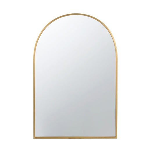 Cod 36 Inch Wall Mounted Mirror, Wide Arched Design Gold Metal Frame By Casagear Home