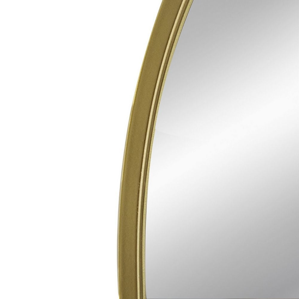 Cod 36 Inch Wall Mounted Mirror Wide Arched Design Gold Metal Frame By Casagear Home BM285939