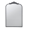 Kea 36 Inch Wall Mirror, Black Curved Metal Frame, Baroque Accent Design By Casagear Home