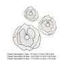 30 24 18 Inch Set of 3 Decorative Metal Flowers Wall Decor Black Gold By Casagear Home BM285945