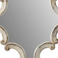 30 Inch Accent Wall Mirror Carved Ornate Scrollwork Antique White Fir Wood By Casagear Home BM286109