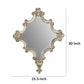 30 Inch Accent Wall Mirror Carved Ornate Scrollwork Antique White Fir Wood By Casagear Home BM286109