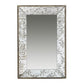 Rosa 16 x 24 Wall Mount Mirror, Brown Wood Frame with Abstract Gold Overlay By Casagear Home