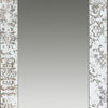 Rosa 16 x 24 Wall Mount Mirror Brown Wood Frame with Abstract Gold Overlay By Casagear Home BM286121