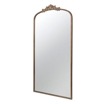 Kea 66 Inch Wall Mirror Gold Curved Metal Frame Ornate Baroque Design By Casagear Home BM286126