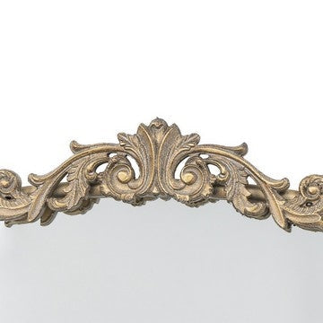 Kea 66 Inch Wall Mirror Gold Curved Metal Frame Ornate Baroque Design By Casagear Home BM286126