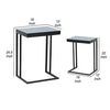 22 24 Inch Nesting End Tables Set of 2 Blue And White Pattern Top By Casagear Home BM286137