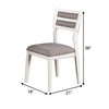 Kya 21 Inch 2 Tone Dining Chair Ladder Back Gray Seat Set of 2 White By Casagear Home BM286290