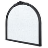 Eel 40 Inch Wall Mirror Black Arched Wood Frame Hand Carved Rose Crown By Casagear Home BM286299