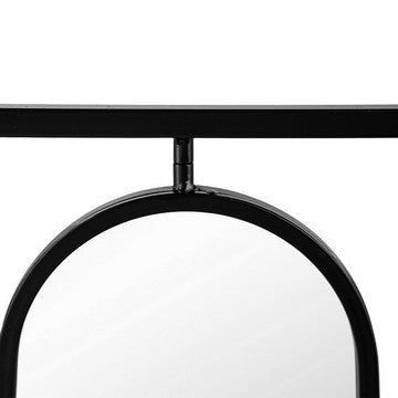 36 Inch Modern Wall Decor 4 Swiveling Oblong Mirrors Black Metal Frame By Casagear Home BM286301