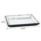 24 Inch Square Decorative Tray with Mirrored Surface Modern Style Black By Casagear Home BM286364