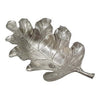 22 Inch Modern Decorative Tray, Oak Leaf Design Striking Silver Metal Frame By Casagear Home