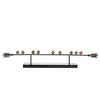 33 Inch Modern Accent Decor Golden Metal Perched Birds on a Black Arrow By Casagear Home BM286381