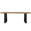 70 Inch Modern Dining Bench Wood Seat Top and Trapezoidal Iron Legs Black By Casagear Home BM286411