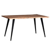 Sal 48 Inch Dining Table, Acacia Wood, Live Edges, Natural Brown, Black By Casagear Home