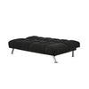 75 Inch Sofa Bed Pocket Coils and Spring Stylish Tufted Black Fabric By Casagear Home BM286431