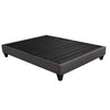 Tamy 13 Inch Twin Size Platform Bed Frame, Wood Base, Dark Gray Linen By Casagear Home