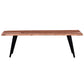 Zor 58 Inch Dining Bench Live Edge Acacia Wood Light Oak Brown Black By Casagear Home BM286508