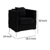 Zion 34 Inch Accent Chair with Throw Pillow Handmade Tufted Black Velvet By Casagear Home BM286569