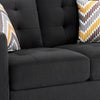 Caden 54 Inch Modern Loveseat with Side Pocket and 2 Pillows Dark Gray By Casagear Home BM286688