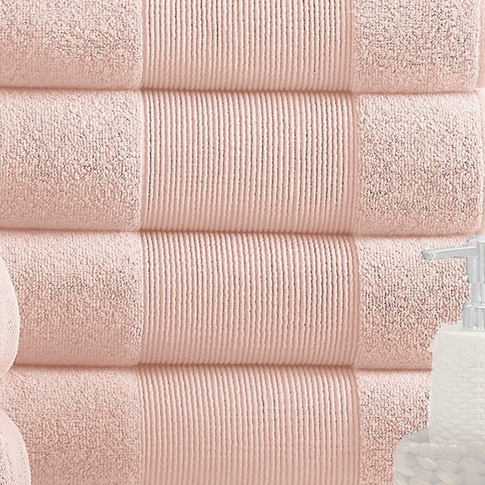 Lyra 18 Piece Ultra Soft Towel Set Absorbent Textured Cotton Blush Pink By Casagear Home BM287464