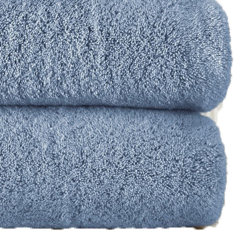 Gem 6 Piece Towel Set Soft Turkish Cotton Absorbent Texture Denim Blue By Casagear Home BM287474