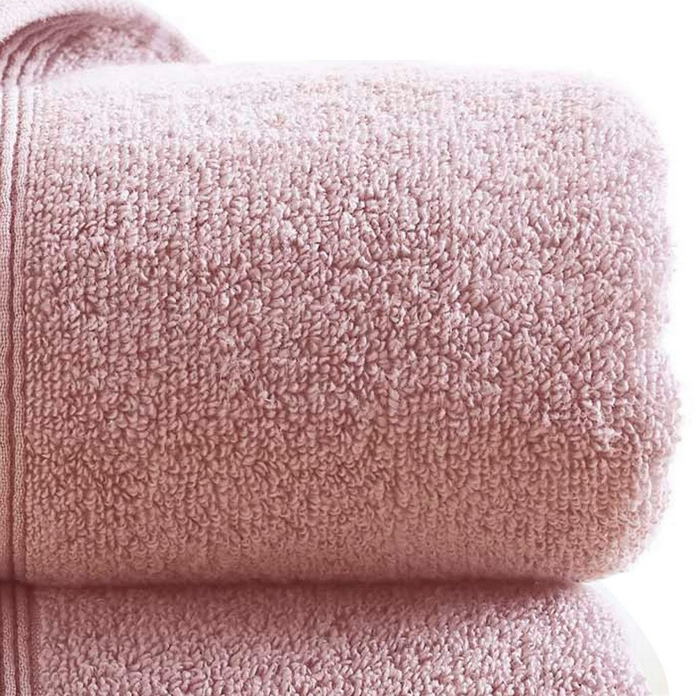 Lyra 2 Piece Ultra Soft Towel Set Cotton Absorbent Shaggy Texture Pink By Casagear Home BM287480