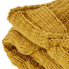 Lois 50 x 60 Throw Blanket with Cable Knit and Sherpa Acrylic Gold White By Casagear Home BM287490