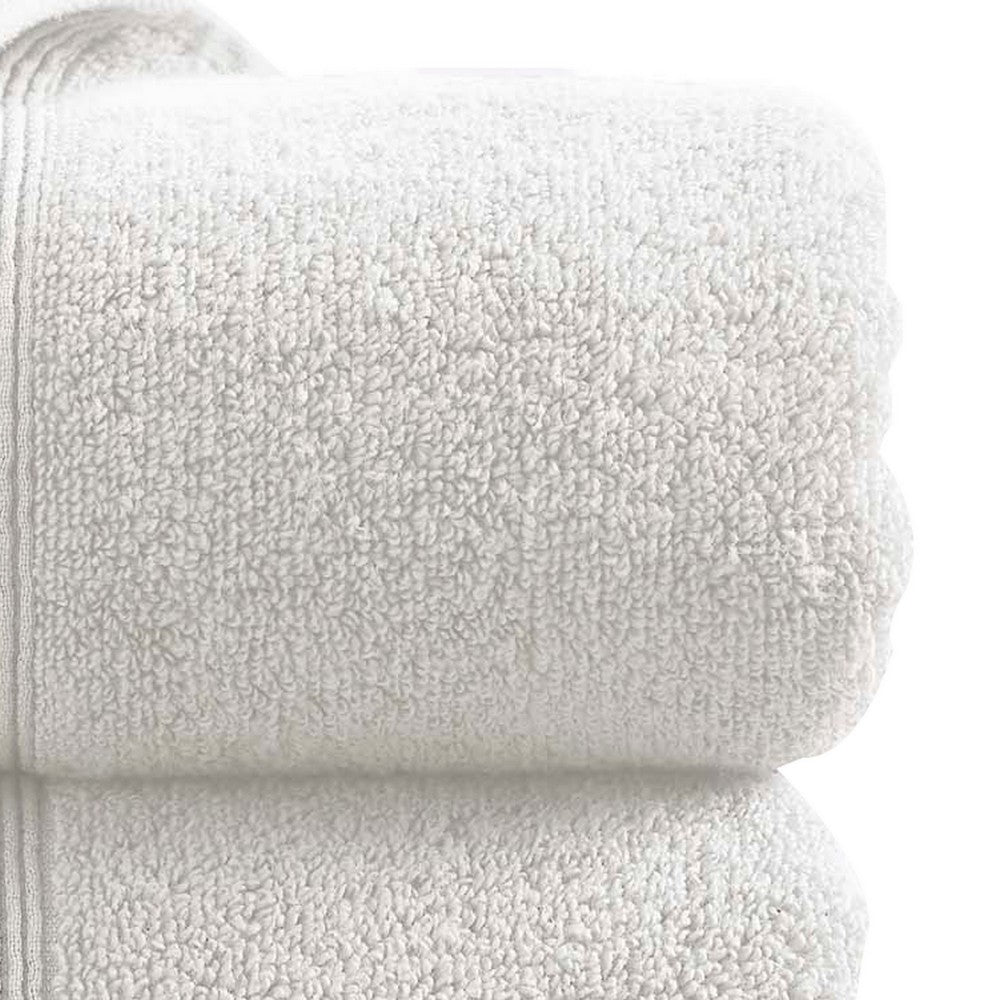 Lyra 2 Piece Ultra Soft Towel Set Cotton Absorbent Shaggy Texture White By Casagear Home BM287501