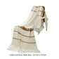 Kai 50 x 70 Throw Blanket with Fringes Soft Knitted Cotton Ivory Gold By Casagear Home BM287506