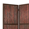 72 Inch 3 Panel Privacy Screen Hardwood Frame Bamboo Strips Brown Red By Casagear Home BM287515