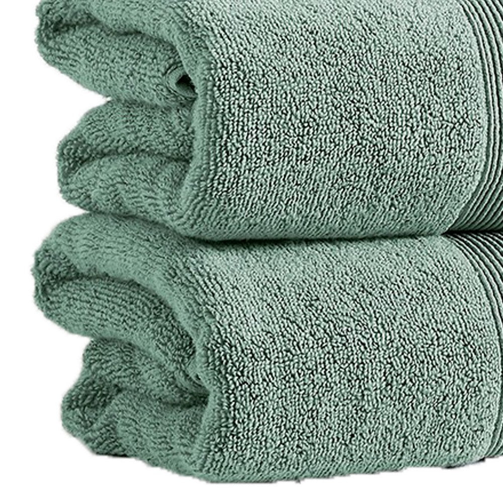 Lyra 18 Piece Ultra Soft Towel Set Absorbent Textured Cotton Sage Green By Casagear Home BM287520