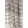 Ida 60 x 70 Throw Blanket with Diamond Knitted Cotton Beige and White By Casagear Home BM287533