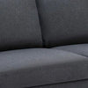 Gala Sofa Smooth Dark Gray Linen Fabric 2 Pillows Black Solid Wood Frame By Casagear Home BM287582