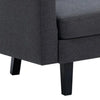 Gala Sofa Smooth Dark Gray Linen Fabric 2 Pillows Black Solid Wood Frame By Casagear Home BM287582