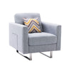 Lewa Armchair and Loveseat Set Tufted Seat Silver Metal Legs Light Gray By Casagear Home BM287610