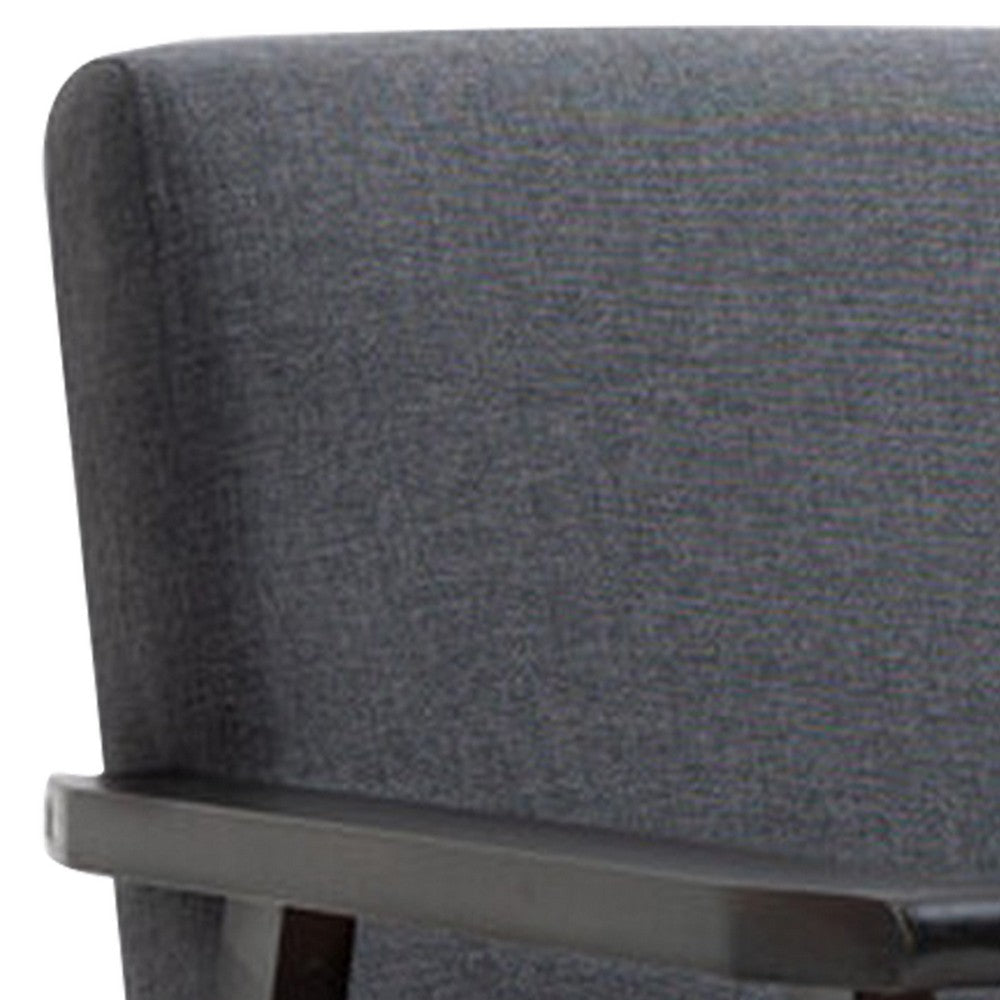 Colin 26 Inch Modern Chair Padded Cushions Wood Arms and Legs Dark Gray By Casagear Home BM287646