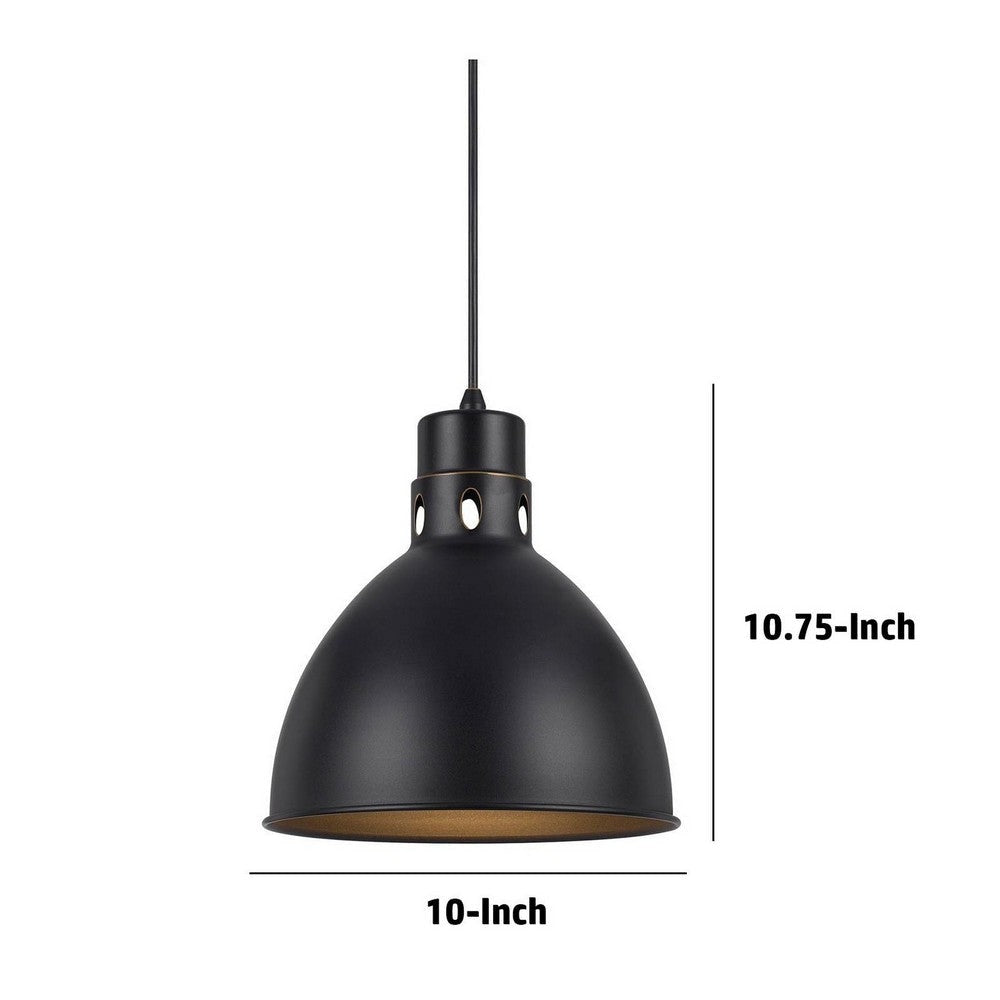 Nico 10 Inch Modern Pendent Light with Bronze Metal Shade Clean SIlhouette By Casagear Home BM287704