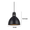 Nico 10 Inch Modern Pendent Light with Bronze Metal Shade Clean SIlhouette By Casagear Home BM287704