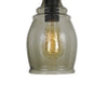 6 Inch Modern LED Pendent Light Rippled Glass Shade Smoky Finish Black By Casagear Home BM287707