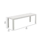 Theo 53 Inch Outdoor Bench White Aluminum Frame Plank Style Seat Surface By Casagear Home BM287720