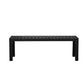 Theo 53 Inch Outdoor Bench Black Aluminum Frame Plank Style Seat Surface By Casagear Home BM287727