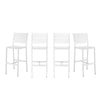 Kylo 18 Inch Set of 4 Bar Height Side Chairs, White Aluminum Metal Frames By Casagear Home